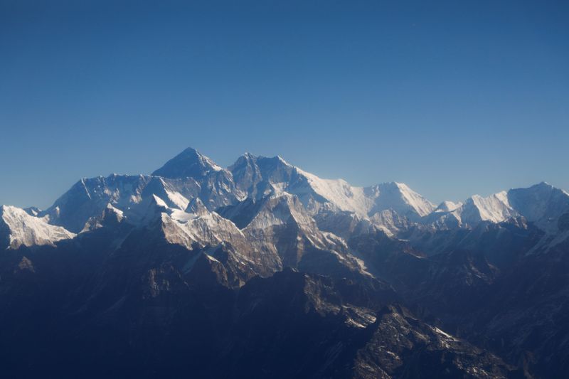 Mount Everest, the world highest peak, and other peaks of