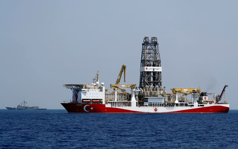 FILE PHOTO: Turkish drilling vessel Yavuz is pictured in the