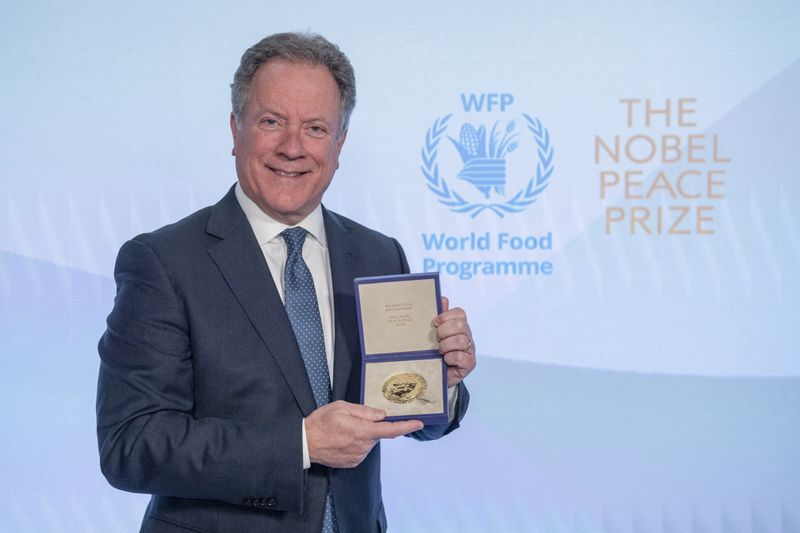 Executive Director of the UN WFP Beasley poses in Rome