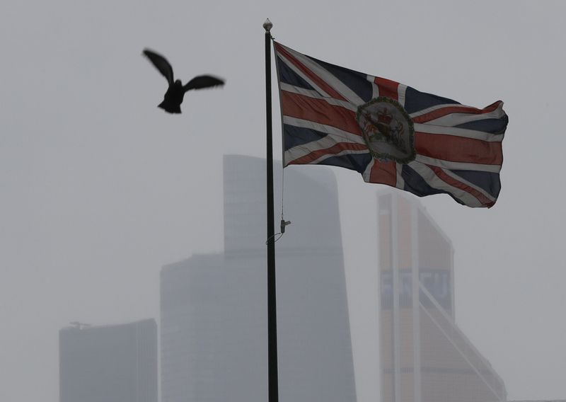 FILE PHOTO: The British flag flies on the embassy building