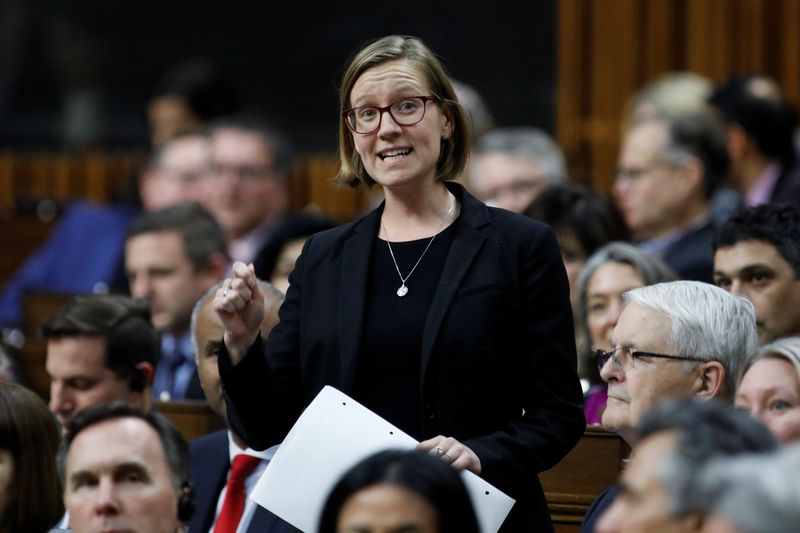 Canada’s Minister of International Development Gould speaks during Question Period