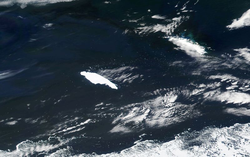 FILE PHOTO: Satellite image of the A-68A iceberg near South