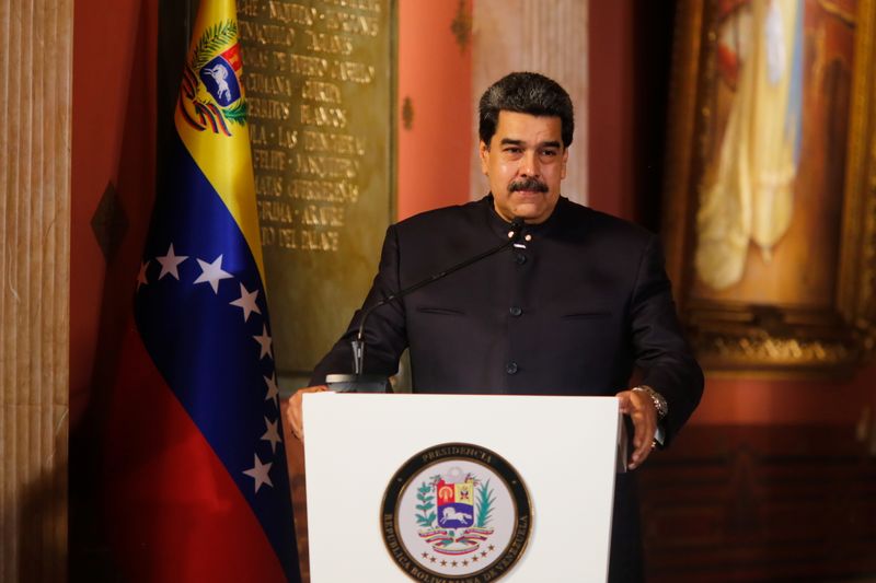 Venezuela’s President Nicolas Maduro speaks at the closing session of