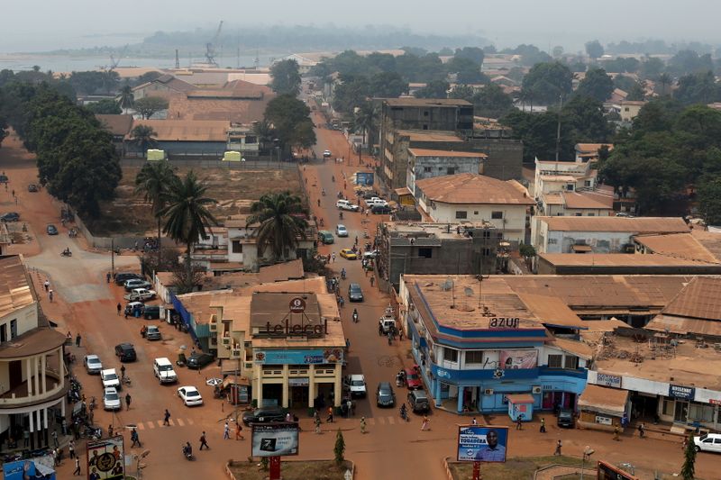 A general view shows part of the capital Bangui