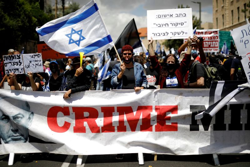 FILE PHOTO: Demonstration against Israeli Prime Minister Benjamin Netanyahu just