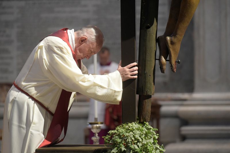Pope Francis celebrates the Good Friday Passion of the Lord