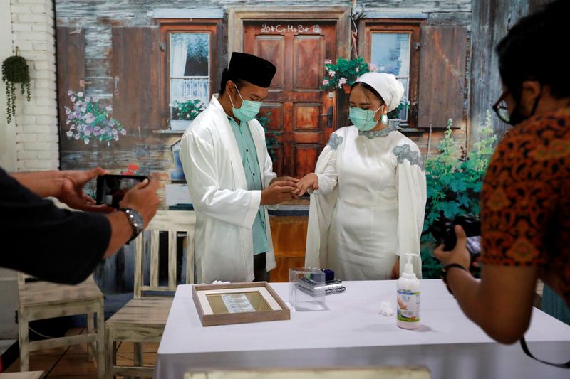Muslim wedding ceremony amid spread of coronavirus disease (COVID-19), in