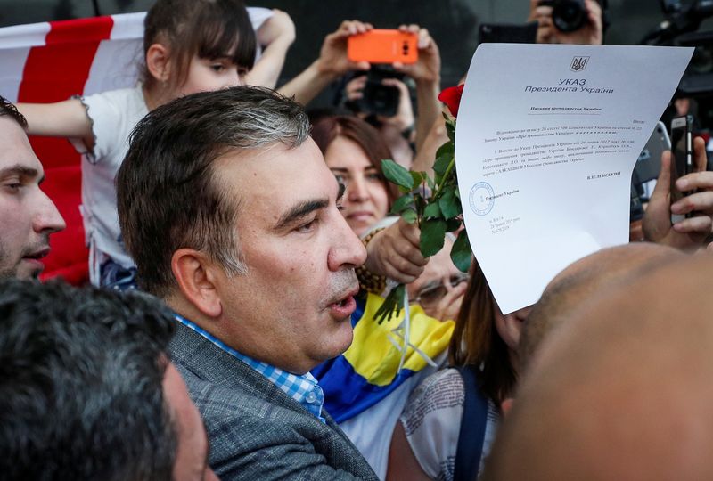Former Georgian President Saakashvili arrives in Kiev, after the Ukrainian