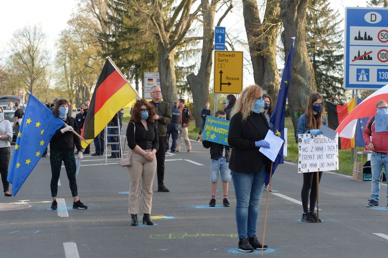 Cross-border workers stage protest at Polish-German border demanding to be