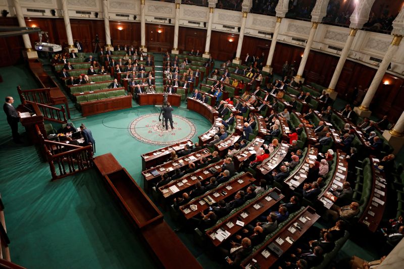 FILE PHOTO: Tunisia’s prime minister designate Elyes Fakhfakh speaks at