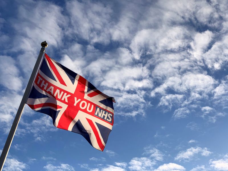 FILE PHOTO: The British flag with the words thank you