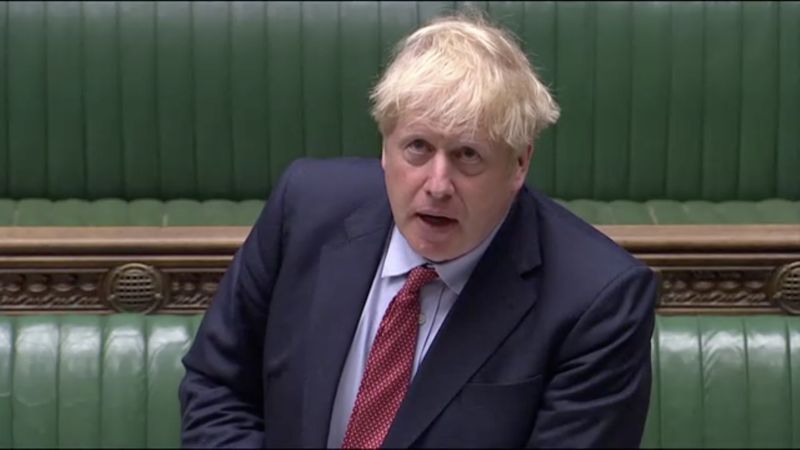 Britain’s Prime Minister Boris Johnson at the weekly question time