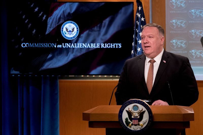 U.S. Secretary of State Mike Pompeo holds a news conference