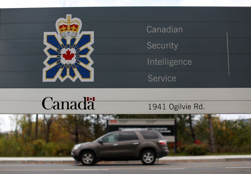 FILE PHOTO: A sign is pictured outside the CSIS headquarters