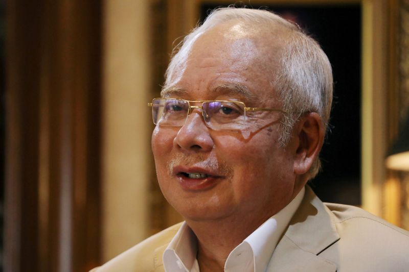 Malaysia’s former Prime Minister Najib Razak speaks during an interview