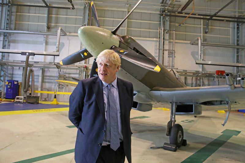 Britain’s Prime Minister Boris Johnson visits RAF Lossiemouth in Moray