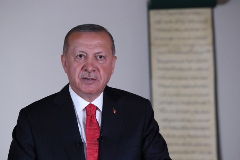 Turkish President Erdogan delivers a televised address to the nation
