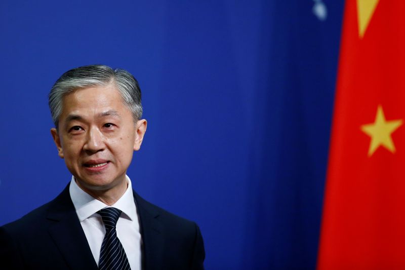 New spokesman for Chinese Foreign Ministry Wang Wenbin speaks during