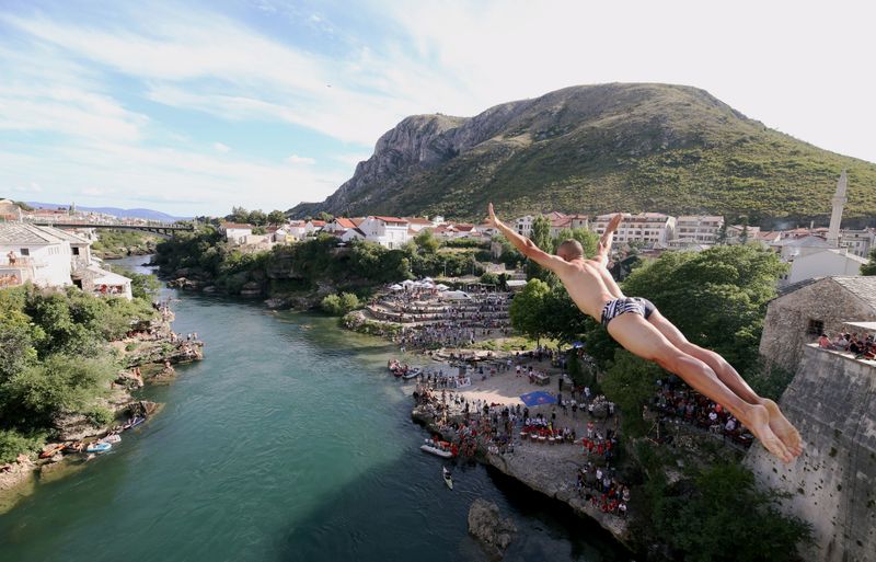 454th traditional diving competition in Mostar