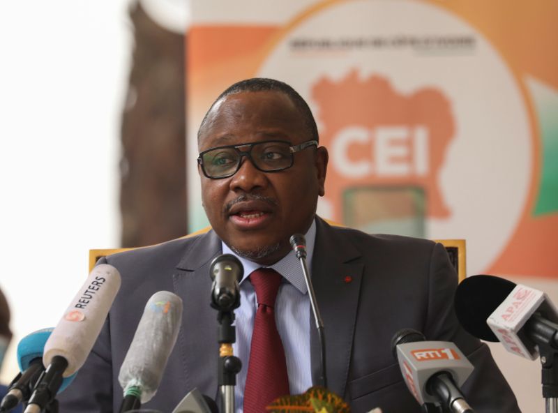 The president of the Ivorian Electoral Commission Mr. Kuibiert-Coulibaly Ibrahime