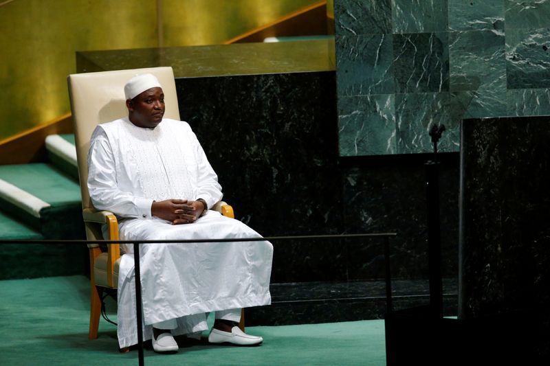 FILE PHOTO: Gambia’s President Barrow addresses the United Nations General