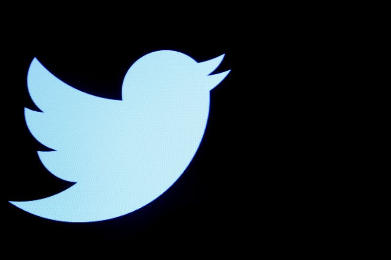 File photo of the Twitter logo displayed on a screen