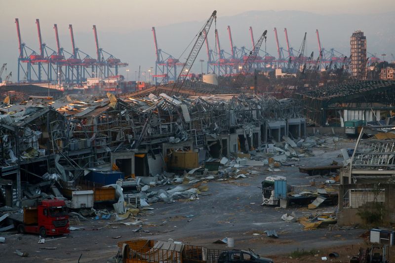 FILE PHOTO: Aftermath of Tuesday’s blast in Beirut’s port area,