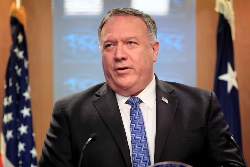 U.S. Secretary of State Pompeo attends a news conference in