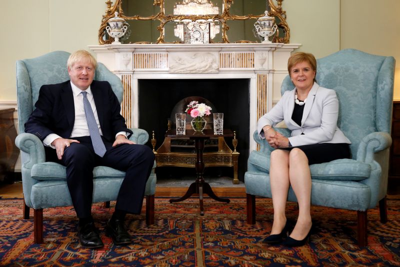 Britain’s Prime Minister Boris Johnson visits Scotland