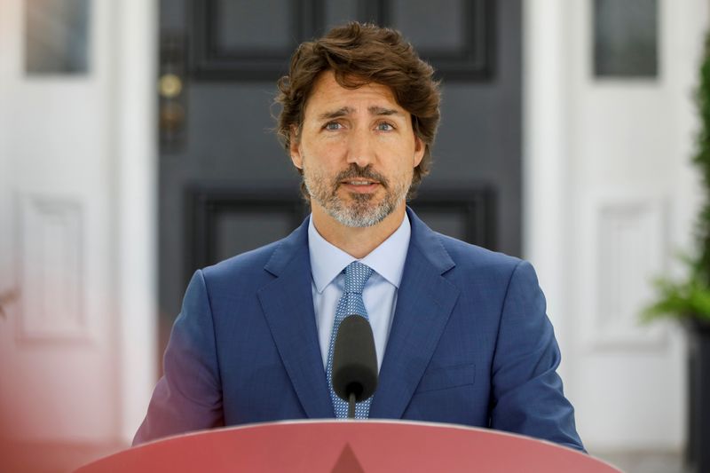 FILE PHOTO: Canada’s Prime Minister Justin Trudeau attends a news
