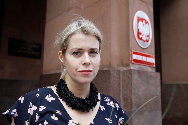 Belarusian opposition figure Veronika Tsepkalo is pictured after an interview