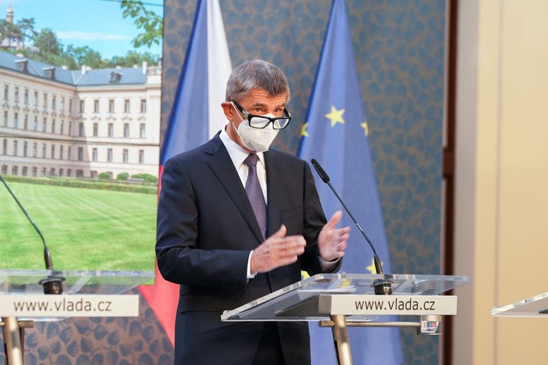 Czech Prime Minister Andrej Babis attends a a news conference