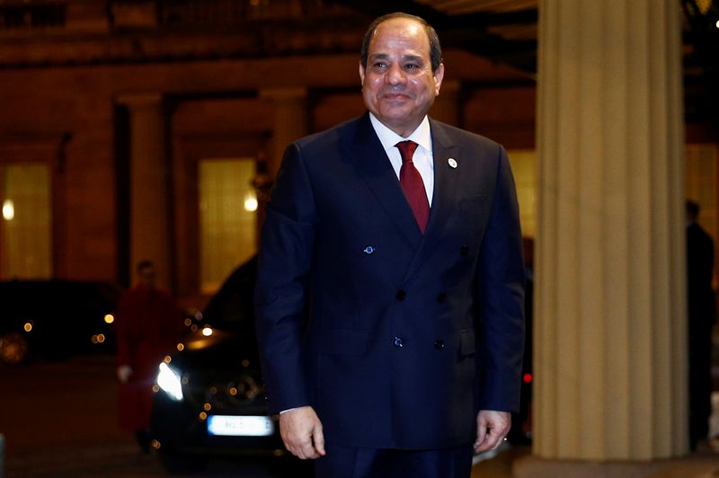 Egypt’s President Abdel Fattah al-Sisi arrives at Buckingham Palace in