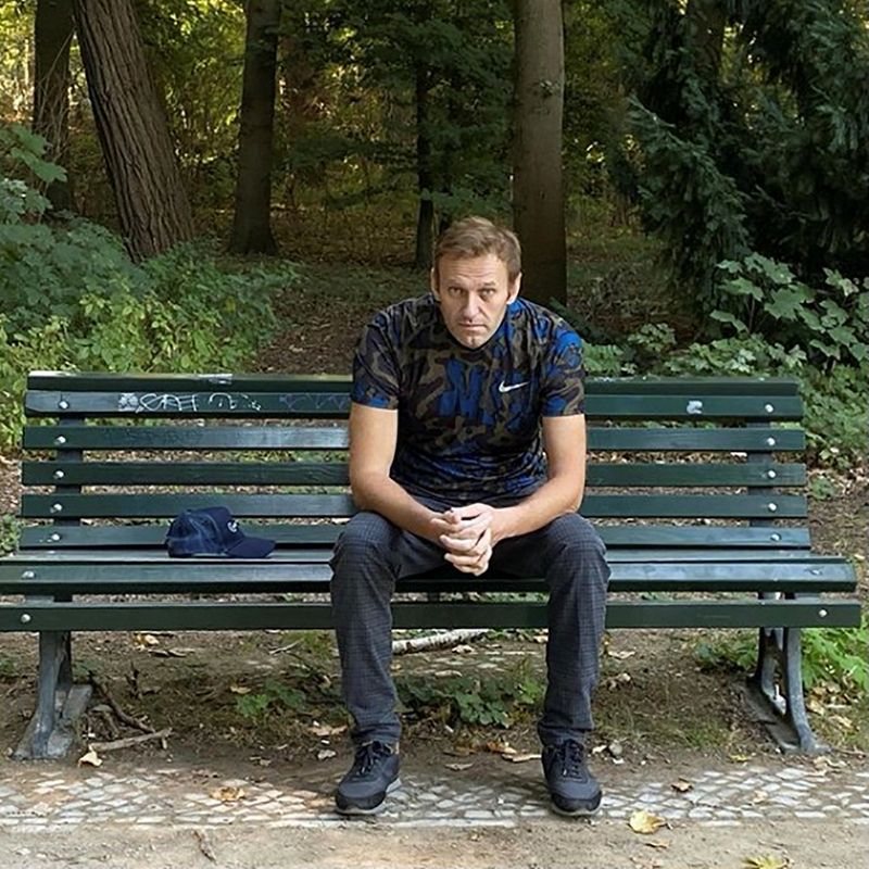 Russian opposition politician Alexei Navalny poses for a picture in