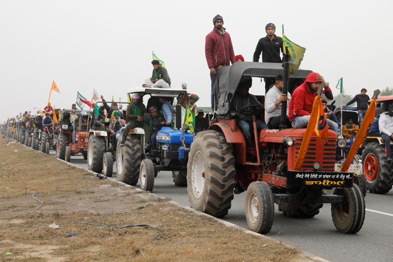 A rally to protest against the newly passed farm bills
