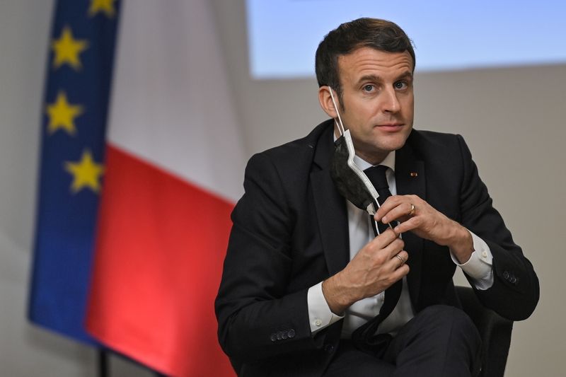 French President Macron in Tours