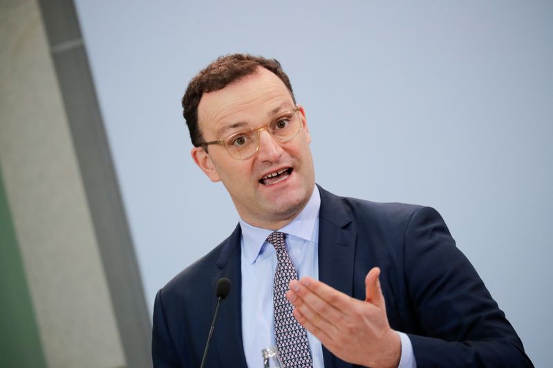 FILE PHOTO:  German Health Minister Spahn attends a news