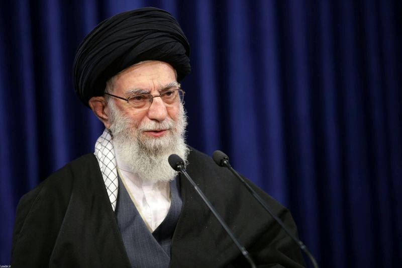 Iran’s Supreme Leader Ayatollah Ali Khamenei delivers a televised speech,