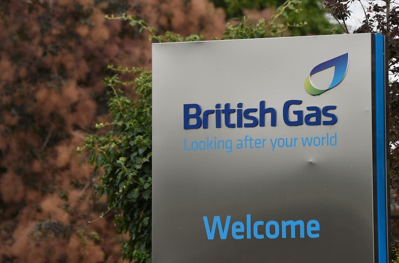 A British Gas sign is seen outside its offices in