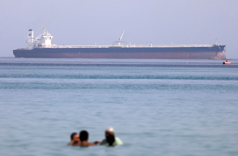 FILE PHOTO: A container ship crosses the Gulf of Suez