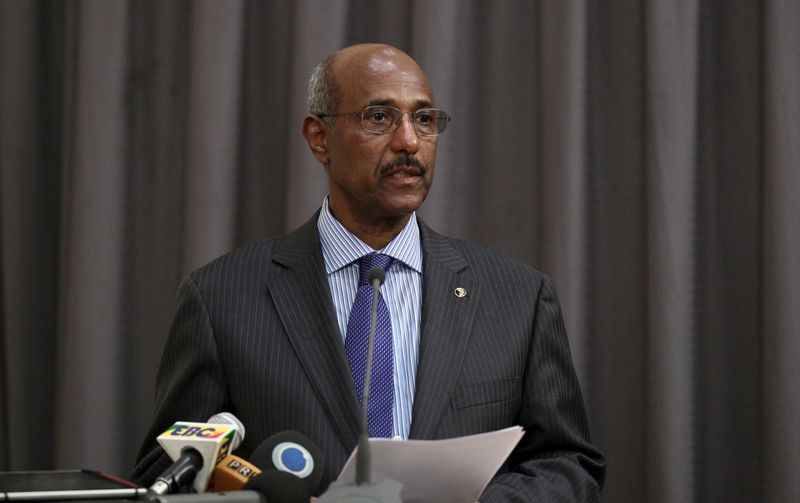 FILE PHOTO: Seyoum Mesfin addresses the final mediation report on