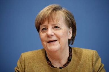 German Chancellor Angela Merkel holds a news conference in Berlin