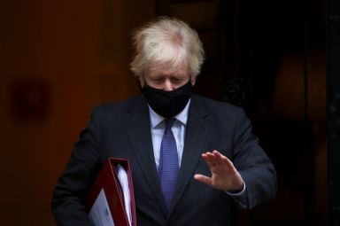 Britain’s Prime Minister Boris Johnson leaves Downing Street in London