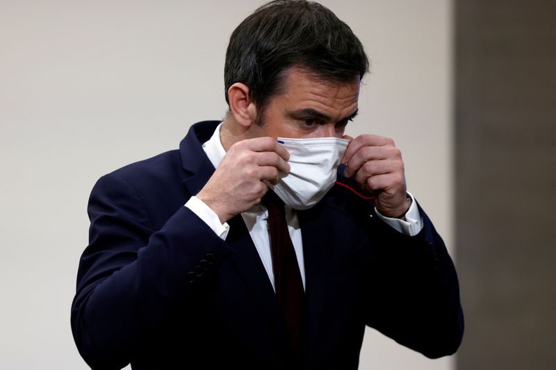 FILE PHOTO: French Prime Minister Jean Castex holds a press