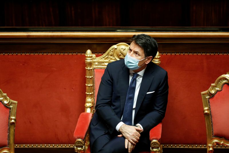FILE PHOTO: Italian PM Conte attends debate before a confidence
