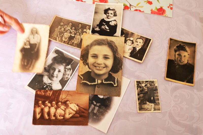 A collection of Holocaust survivor Leah Nebenzahl’s family photographs are