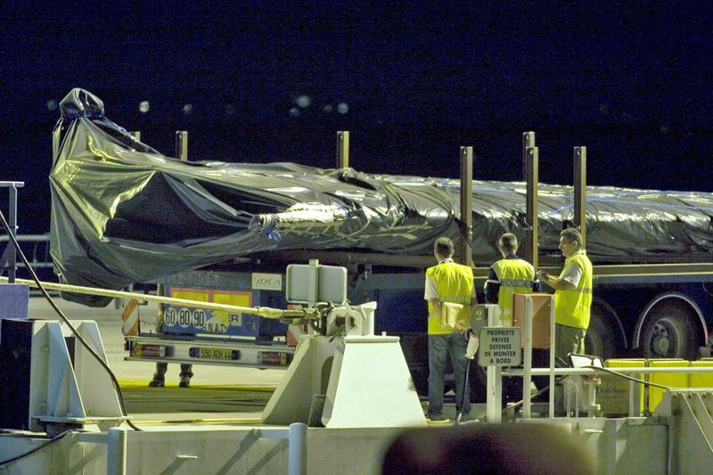 FILE PHOTO: Tailfin from wreckage of crashed of Air France