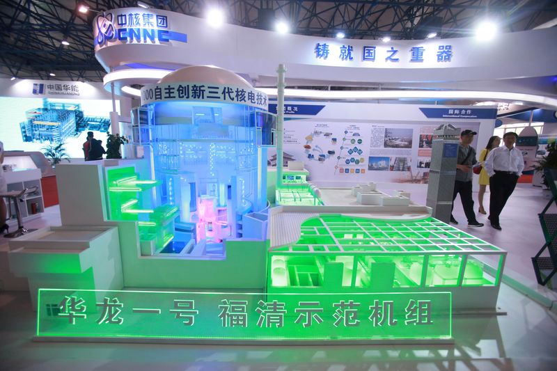 FILE PHOTO: Model of nuclear reactor “Hualong One” is pictured