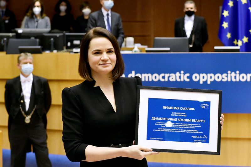 FILE PHOTO: EU’s Sakharov Prize awarded during plenary session