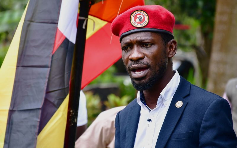 Ugandan opposition leader and singer Robert Kyagulanyi Ssentamu, known as